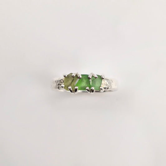 trilogy gocce di mare verde argento 925 fatto a mano