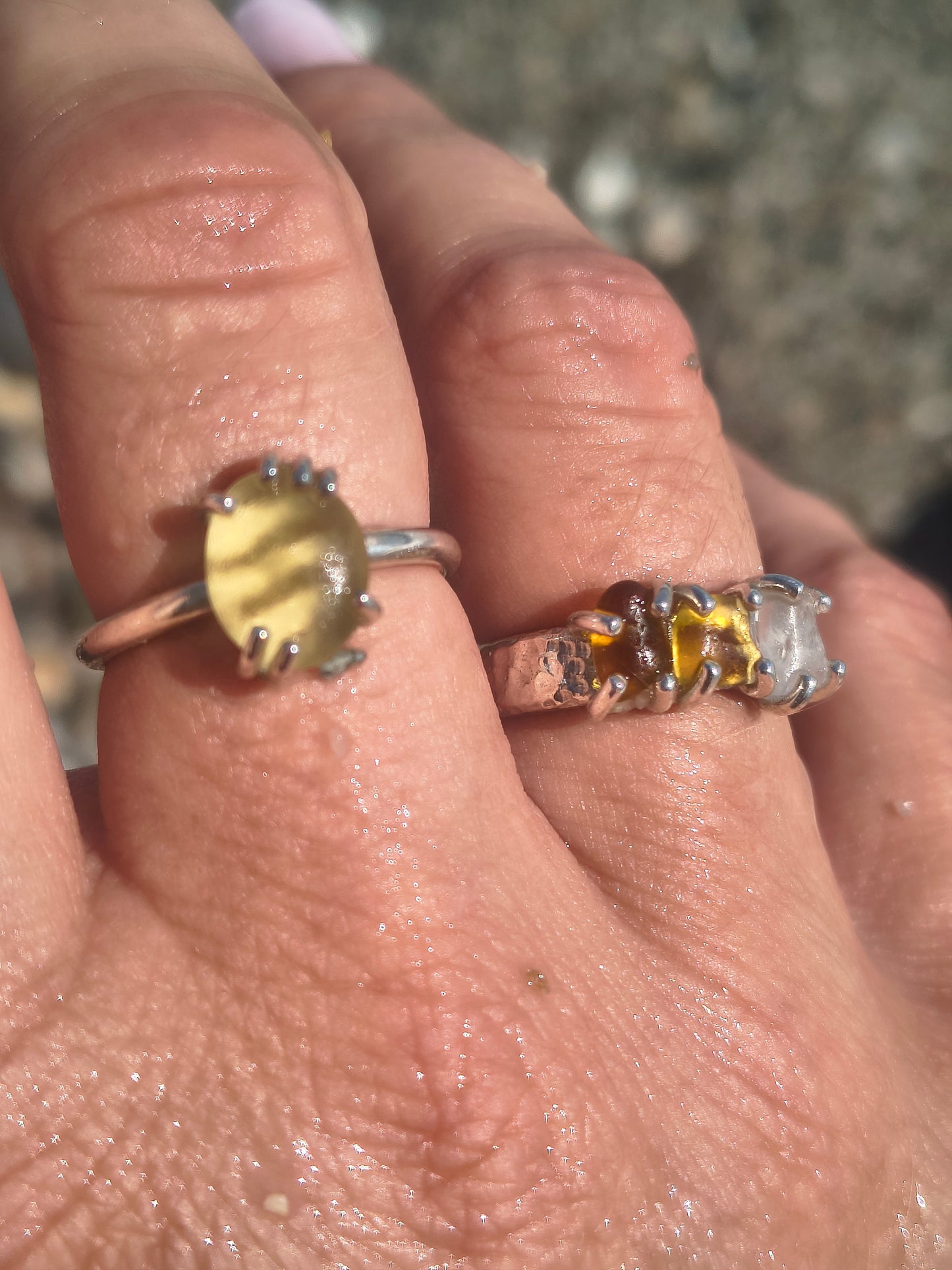 Anello Gocce di Mare - Giallo