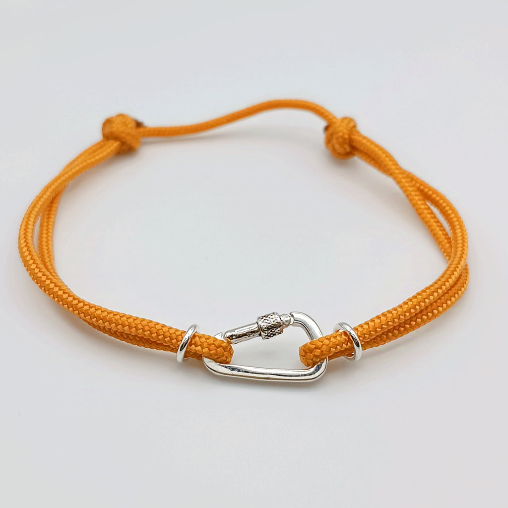 bracciale climbers moschettone argento 925 paracord fatto a mano