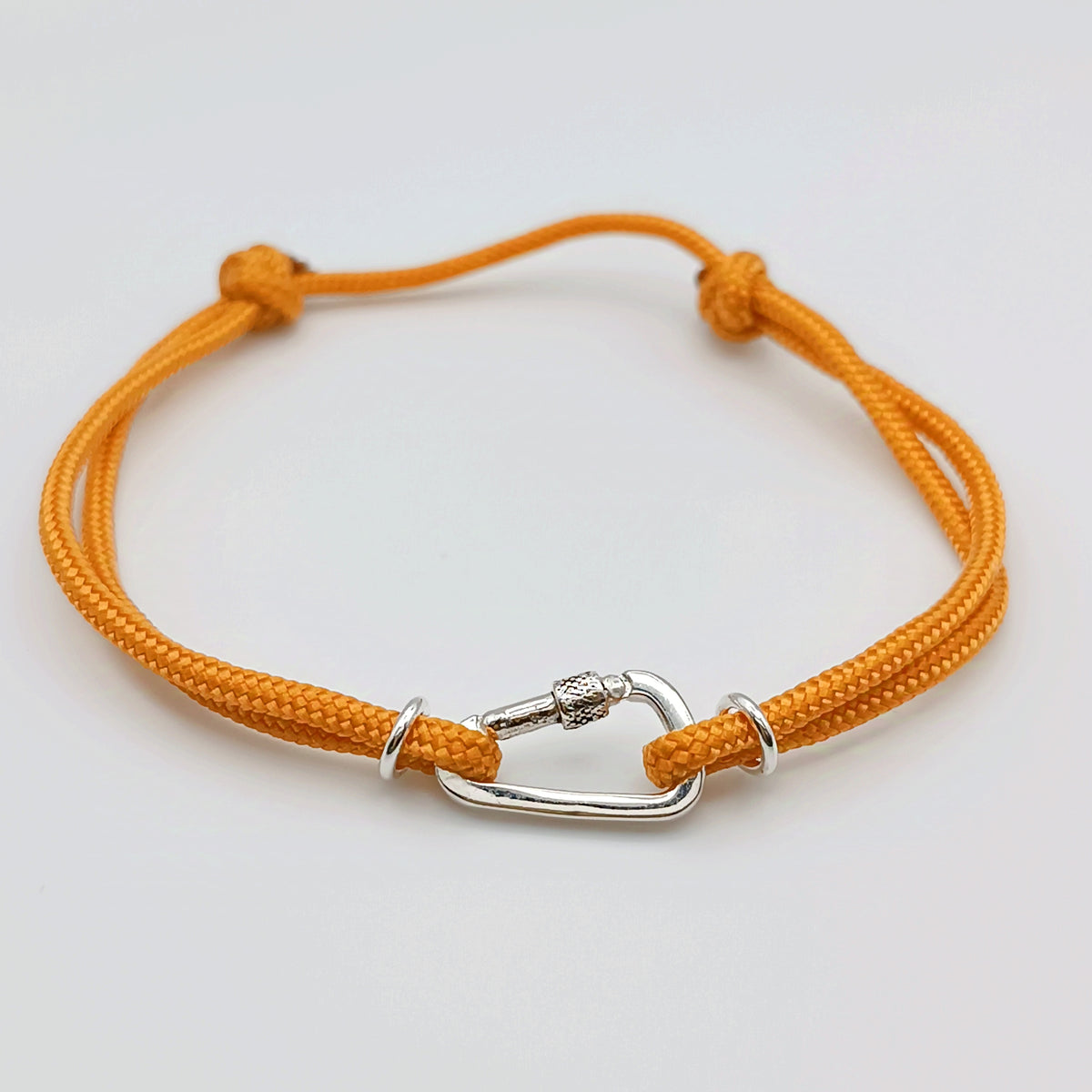 bracciale climbers moschettone argento 925 paracord fatto a mano