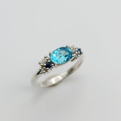 anello come il mare collezione bouquet argento 925 zirconi fatto a mano