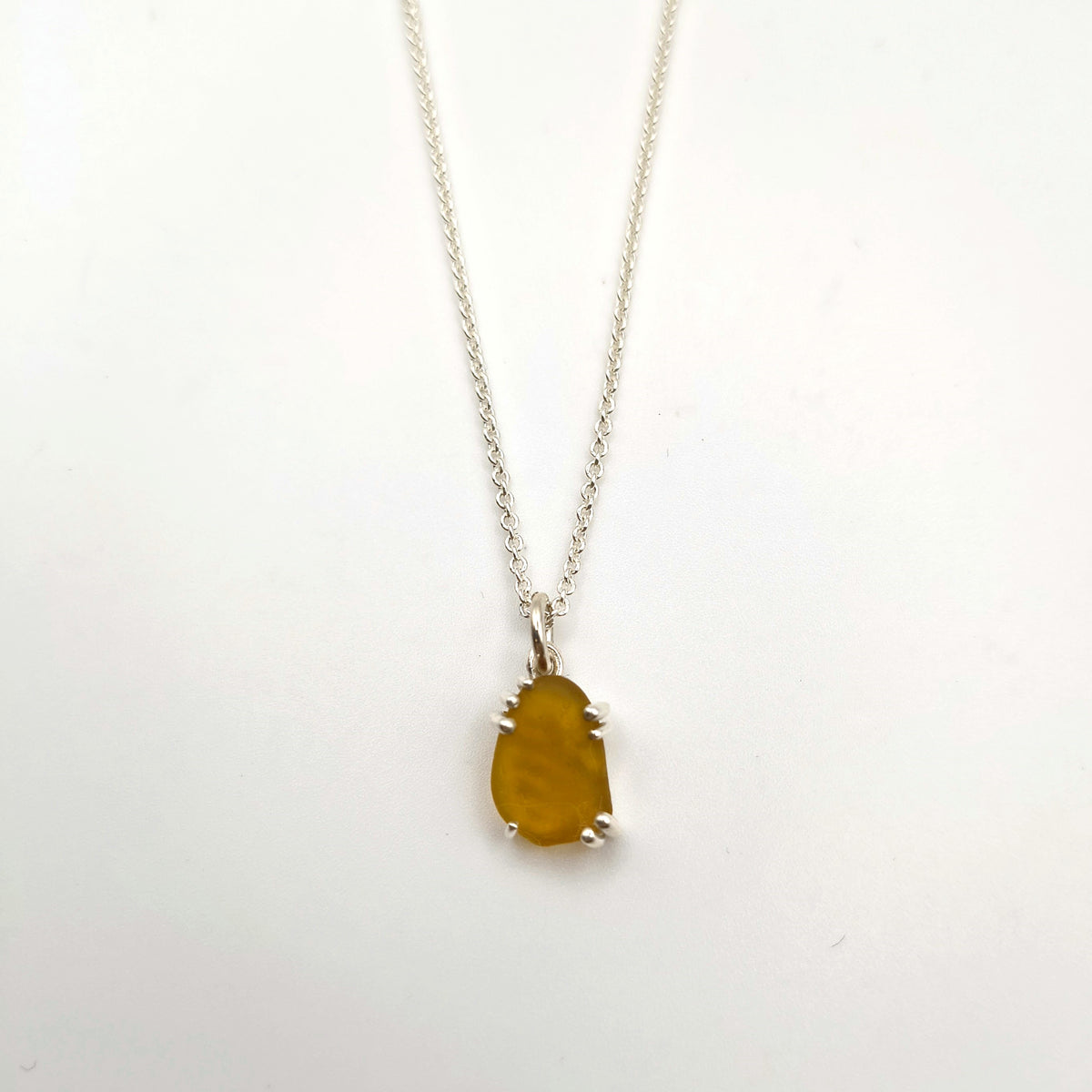 collana gocce di mare arancione argento 925 vetrino fatta a mano