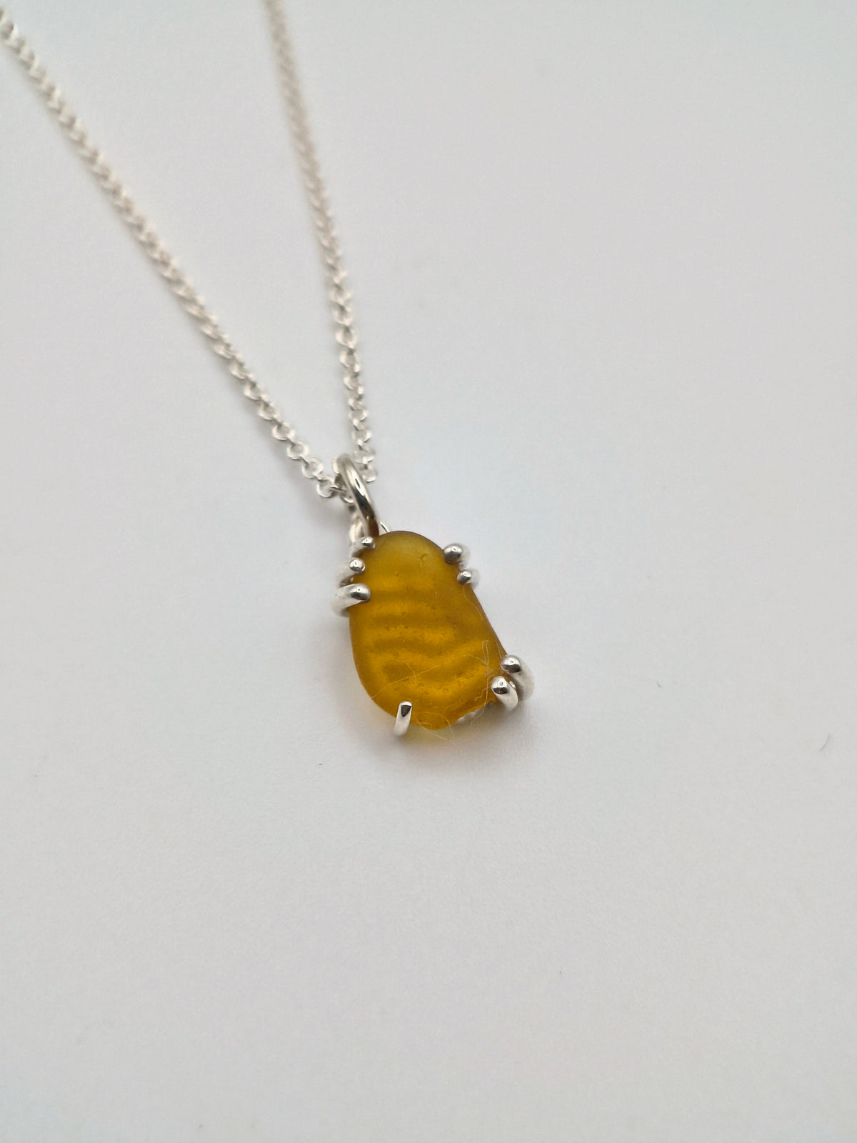 dettaglio collana gocce di mare arancione argento 925 vetrino