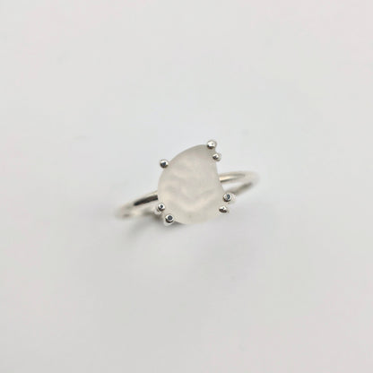 Anello Gocce di Mare - Vetrino Bianco