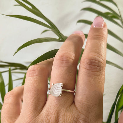 Anello Gocce di Mare - Vetrino Bianco