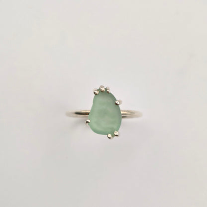 Anello Gocce di Mare - Vetrino verdeacqua