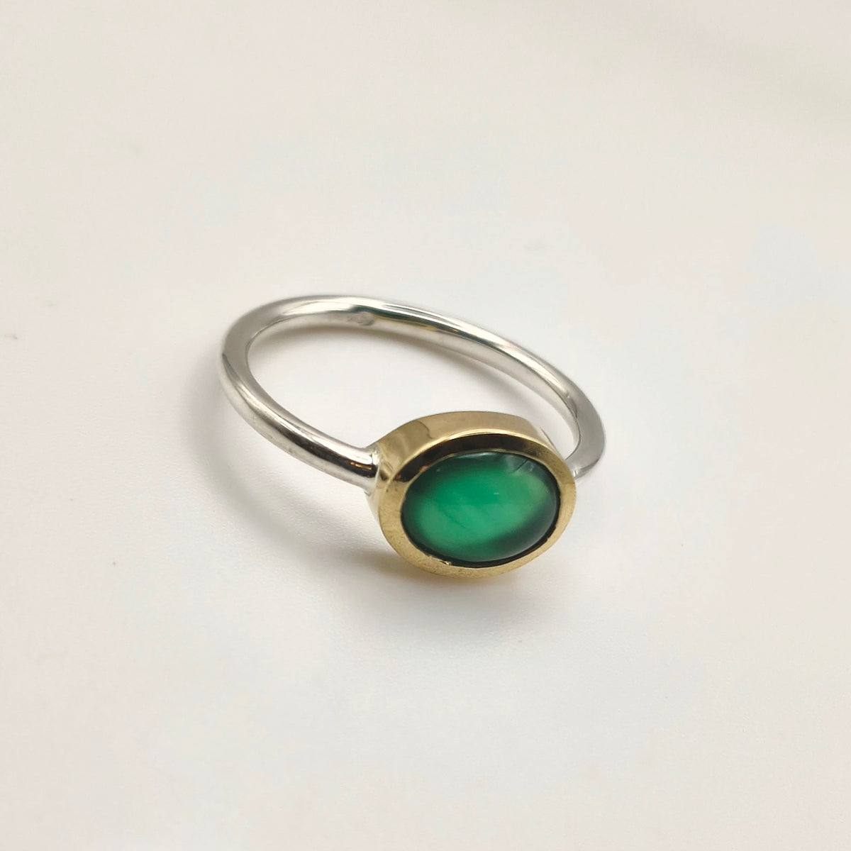 dettaglio anello cerchi di luce giada argento 925 ottone