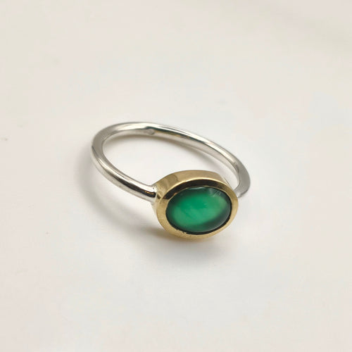 dettaglio anello cerchi di luce giada argento 925 ottone