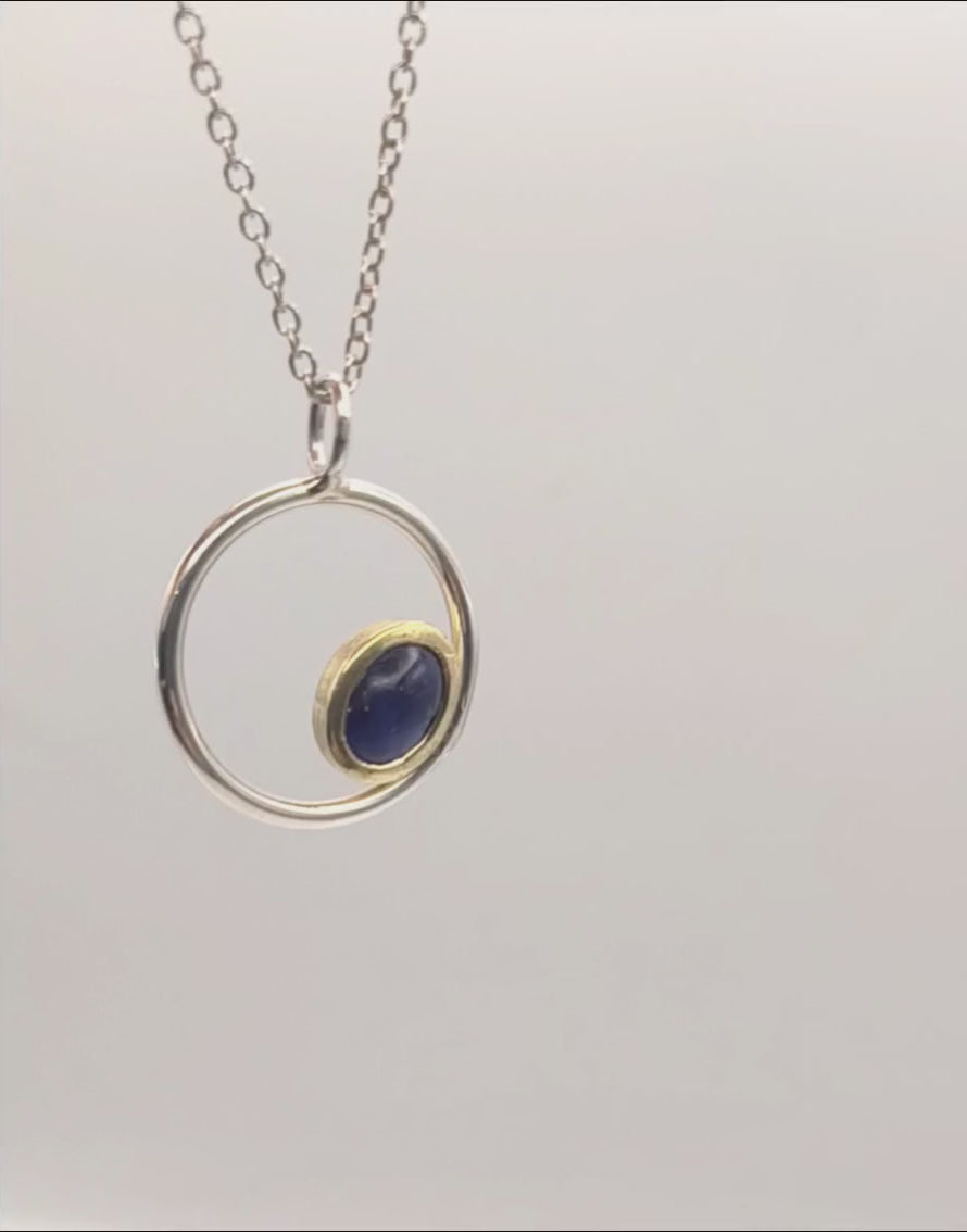video collana cerchio di luce lapislazzulo argento 925 ottone