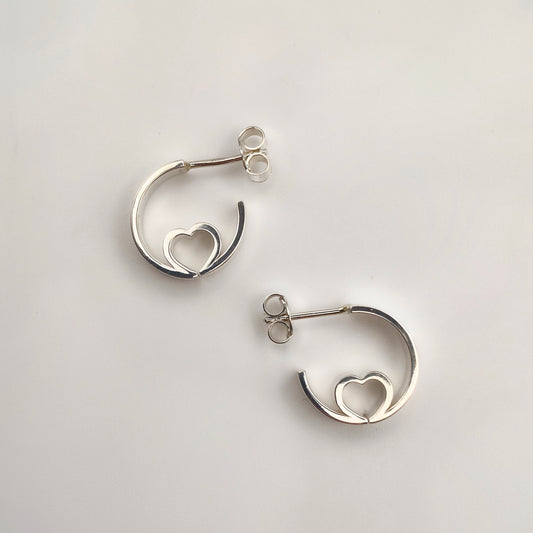 orecchini cuore argento 925 fatti a mano